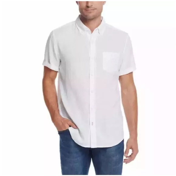 Weatherproof Vintage Men’s Washable Linen Short Sleeve Woven Shirt White XXL - Picture 1 of 9